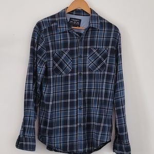 American Eagle blue pattern button down shirt  M